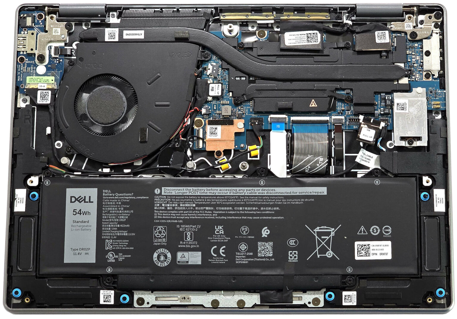 Internal Photo of Dell Latitude 5455, Latitude 7455, black backlit US keyboard AI (Latitude 7455)